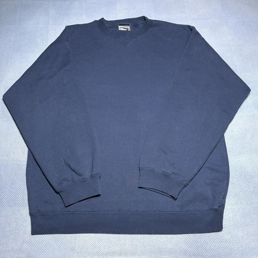 Vintage 1990s‎ Pro Player Blank Navy Pullover Sweatshirt Sweater Size Large
